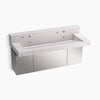 Kohler 60" wall-mount trough lavatory system with backsplash