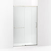 Kohler Sliding shower door, 75-1/2" H x 44-1/4 - 47-5/8" W, with heavy 5/16" thick Crystal Clear glass