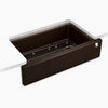 Kohler 34" undermount single-bowl farmhouse kitchen sink with fluted design