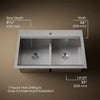 Kohler Task™ Smart Divide® Smart Divide® 33" top-/undermount double-bowl workstation kitchen sink
