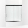 Kohler Sliding bath door, 59-3/4" H x 56-5/8 - 59-5/8" W, with 1/4" thick Frosted glass