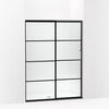 Kohler Sliding shower door, 70-1/2" H x 50-1/4 - 53-5/8" W, with 1/4" thick Frosted glass with rectangular grille pattern