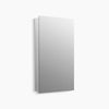 Kohler 20-1/8" W x 36-1/8" H aluminum single-door medicine cabinet with 170 degree hinge