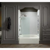 Kohler Bath screen, 56-15/16" x 32" W with 1/4" thick Crystal Clear glass and square corner