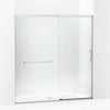 Kohler Sliding shower door, 75-1/2" H x 68-1/4 - 71-5/8" W, with heavy 5/16" thick Crystal Clear glass