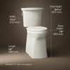 Corbelle® Tall ContinuousClean two-piece elongated toilet with skirted trapway, 1.28 gpf