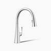 Kohler Pull-down kitchen sink faucet with three-function sprayhead