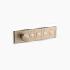Kohler Four-outlet recessed mechanical thermostatic valve control