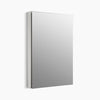 Kohler 24-1/8" W x 36-1/8" H aluminum single-door medicine cabinet with 107 degree hinge