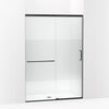 Kohler Sliding shower door, 75-1/2" H x 50-1/4 - 53-5/8" W, with heavy 5/16" thick Crystal Clear glass with privacy band
