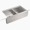 Kohler Smart Divide® 35-1/2” undermount double-bowl farmhouse workstation kitchen sink