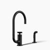 Kohler Billet® Single-handle bar sink faucet with two-function extended-reach spout and side sprayer