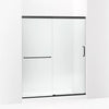 Kohler Sliding shower door, 70-1/2" H x 56-1/4 - 59-5/8" W, with 1/4" thick Crystal Clear glass