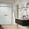 Kohler Frameless sliding shower door, 77-9/16" H x 56-5/8 - 59-5/8" W, with 5/16"-thick Crystal Clear glass
