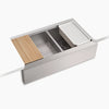 Kohler Smart Divide® 35-1/2” undermount double-bowl farmhouse workstation kitchen sink