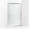 Kohler Sliding shower door, 75-1/2" H x 44-1/4 - 47-5/8" W, with heavy 5/16" thick Crystal Clear glass