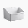 Kohler 28" x 22" bracket-mount utility sink with 8" widespread faucet holes