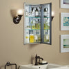 Kohler 15" W x 26" H aluminum single-door medicine cabinet with mirrored door, beveled edges