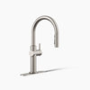 Kohler Touchless pull-down kitchen sink faucet with three-function sprayhead