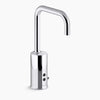 Kohler Touchless single-hole lavatory faucet with Insight™ sensor technology and temperature mixer, AC-powered, less drain, 0.35 gpm