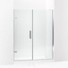 Kohler Frameless pivot shower door, 71-3/4" H x 58 - 58-3/4" W, with 3/8" thick Crystal Clear glass