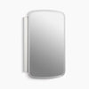 Kohler 20" W x 31" H aluminum single-door medicine cabinet with mirrored door, beveled edges