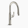 Kohler Pull-down kitchen sink faucet with three-function sprayhead