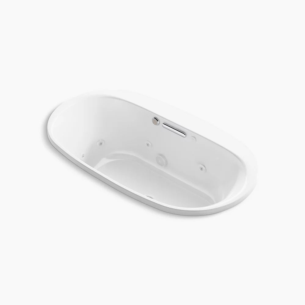 Kohler 65-1/2" x 35-3/4" drop-in Heated BubbleMassage™ air bath with whirlpool