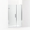 Kohler Frameless pivot shower door, 71-3/4" H x 46 - 46-3/4" W, with 3/8" thick Crystal Clear glass