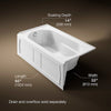 Kohler Devonshire Alcove bath, left drain