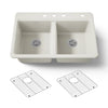 Kohler Riverby® 33" top-mount double-bowl kitchen sink