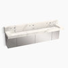 Kohler 90" wall-mount trough lavatory system with backsplash