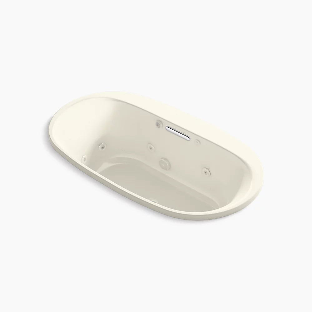 Kohler 65-1/2" x 35-3/4" drop-in Heated BubbleMassage™ air bath with whirlpool