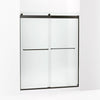 Kohler Sliding shower door, 74" H x 56-5/8 - 59-5/8" W, with 1/4" thick Frosted glass
