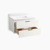 Kohler 30" wall-hung bathroom vanity cabinet with sink and quartz top