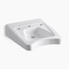 Kohler 20" x 27" mount/concealed arm carrier wheelchair bathroom sink with 11-1/2" centers faucet holes