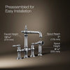 Kohler Two-hole bridge bar sink faucet with side sprayer