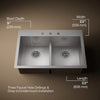 Kohler Vault™ Smart Divide® 33" top-/undermount double-bowl kitchen sink