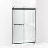Kohler Sliding shower door, 74" H x 44-5/8 - 47-5/8" W, with 1/4" thick Frosted glass