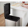 Kohler 13-gallon stainless steel slim step trash can with bifold lid