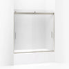 Kohler Sliding bath door, 59-3/4" H x 56-5/8 - 59-5/8" W, with 1/4" thick Frosted glass