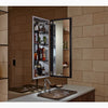 Kohler 15" W x 36-1/8" H aluminum single-door medicine cabinet with 170 degree hinge