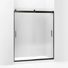 Kohler Sliding shower door, 74" H x 56-5/8 - 59-5/8" W, with 1/4" thick Crystal Clear glass