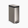 Kohler 13-gallon stainless steel slim step trash can with bifold lid
