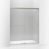 Kohler Sliding shower door, 70" H x 56-5/8 - 59-5/8" W, with 1/4" thick Crystal Clear glass