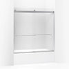 Kohler Sliding bath door, 62" H x 56-5/8 - 59-5/8" W, with 1/4" thick Frosted glass