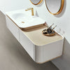 Lucelle High Gloss Creamy Apricot Beige Single Sink Bathroom Vanity - Godi