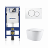 Kodaen Parma Wall-Mounted Elongated Toilet Dual-Flush 1.6/1.1 gpf with Geberit Carrier & Seat
