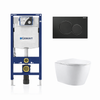Kodaen Parma Wall-Mounted Elongated Toilet Dual-Flush 1.6/1.1 gpf with Geberit Carrier & Seat