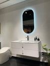 Cresta Frameless Oval LED Bathroom Mirror – 42" x 20"
